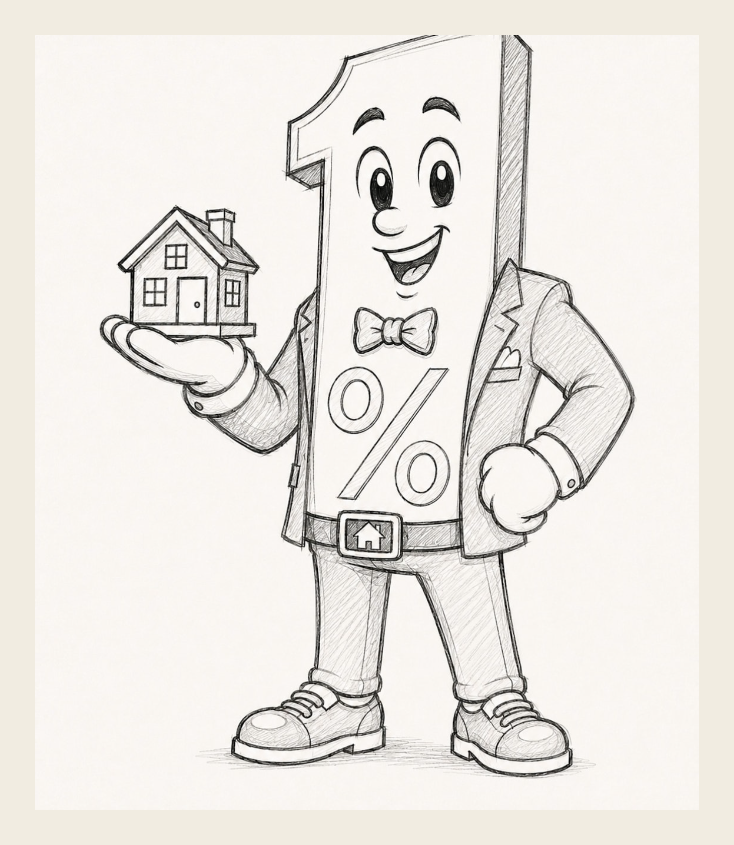 Mr. 1% mascot